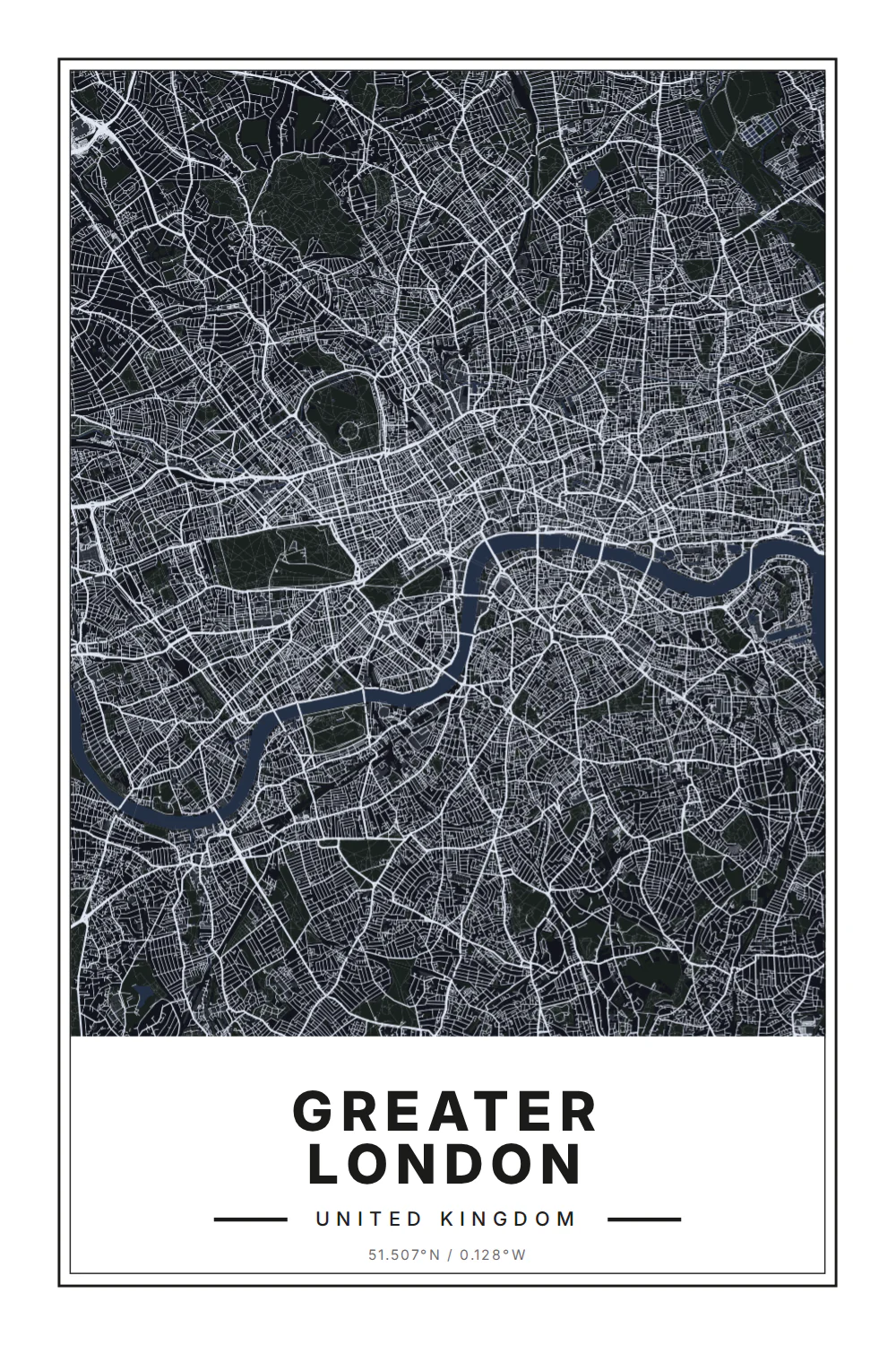 Œuvre cartographique de Londres au format portrait