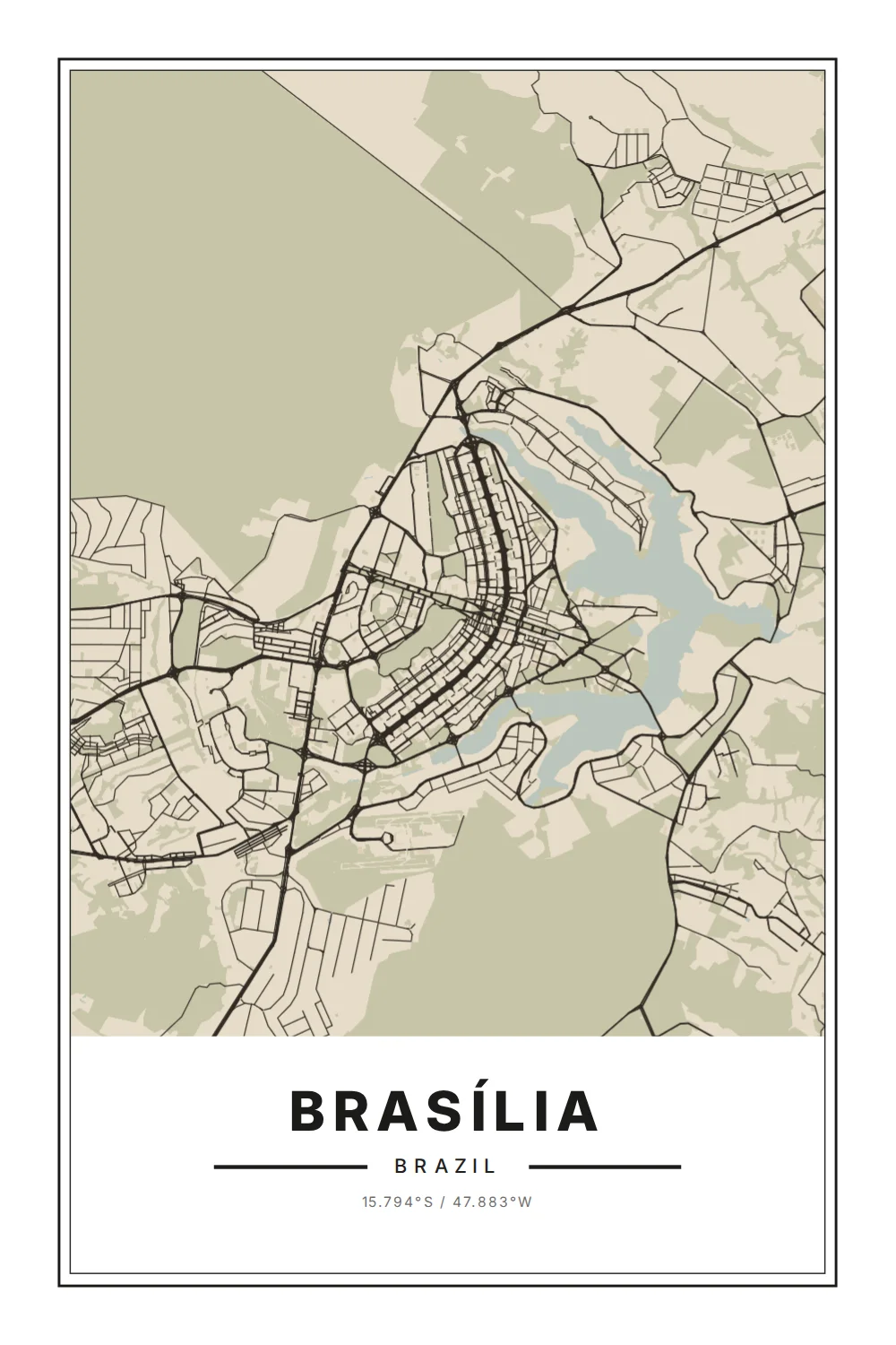 Brasília dans le style cartographique Musée