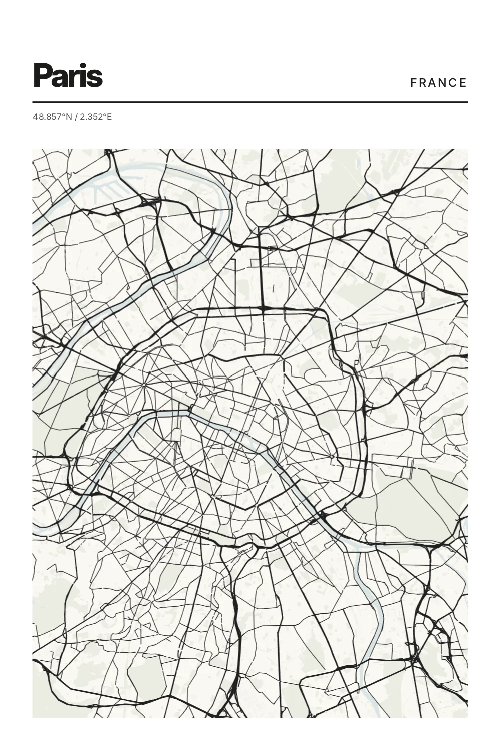 Paris dans le style cartographique Éditorial